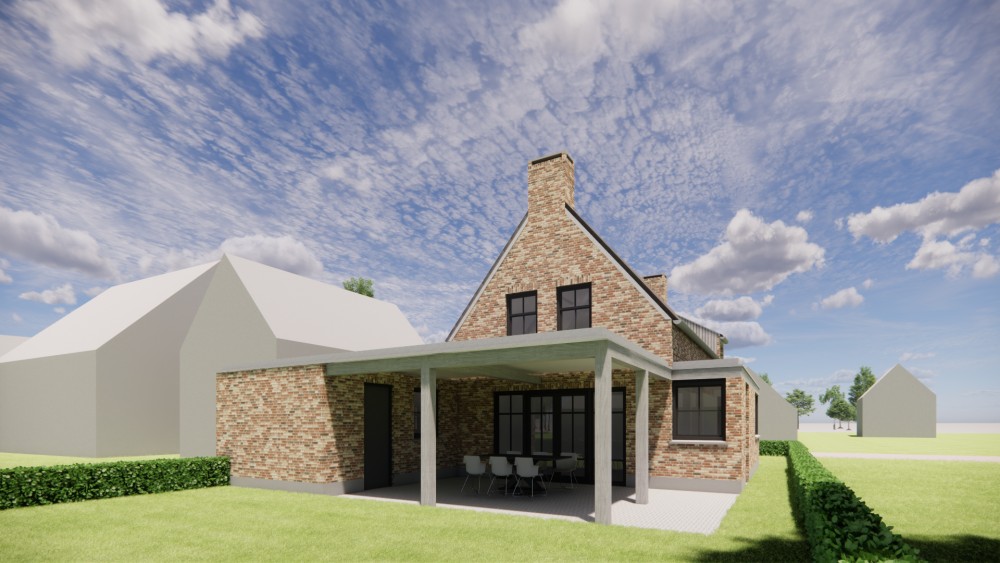 Afbeelding van Kempische woning met metselwerk gevels, gegolfde dakpannen en houten balken - ef1598ae-4e95-4dec-84c5-57b07440ce5e