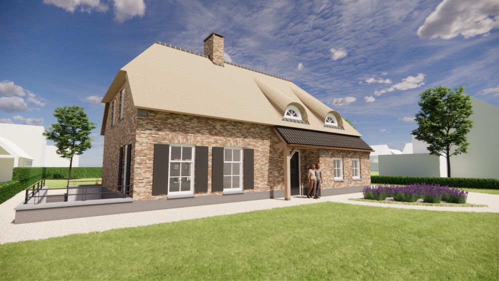 Afbeelding van Boerderijwoning met rieten wolfsdak en houten accenten - 4222a52c-2e5d-4844-bf5f-67b7faec35f7