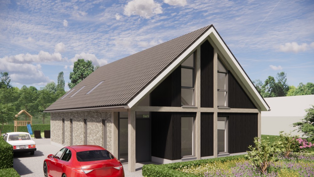 Afbeelding van Vrijstaande schuurwoning met houten gevel, hoekkozijnen en overkapt terras - b40e0447-e57f-4f10-8292-d79c7be398e8