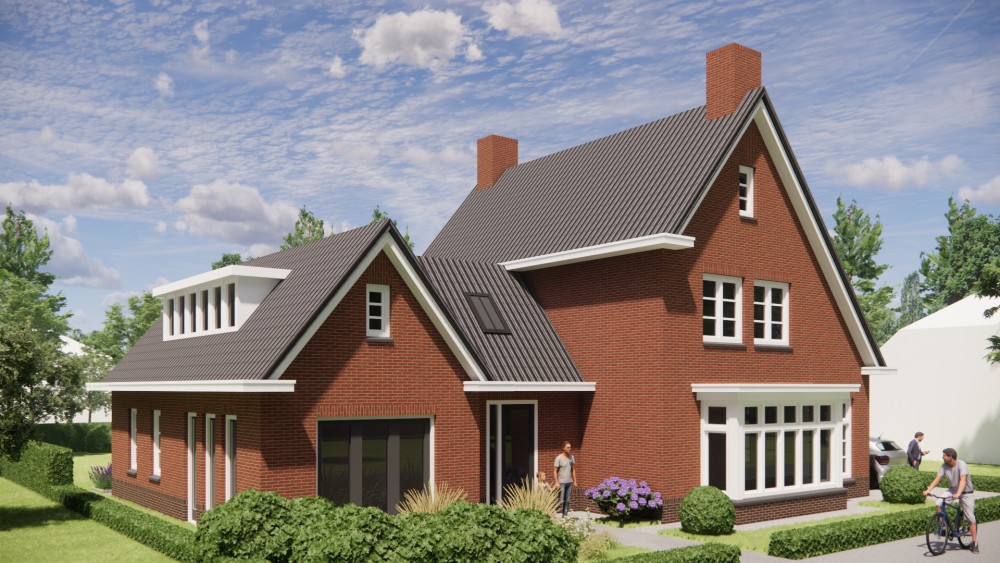 Afbeelding van Vrijstaande jaren 30 woning met metselwerk gevels en zadeldak met gegolfde dakpannen - e2dbc317-b667-4b22-a876-d25bdf335218