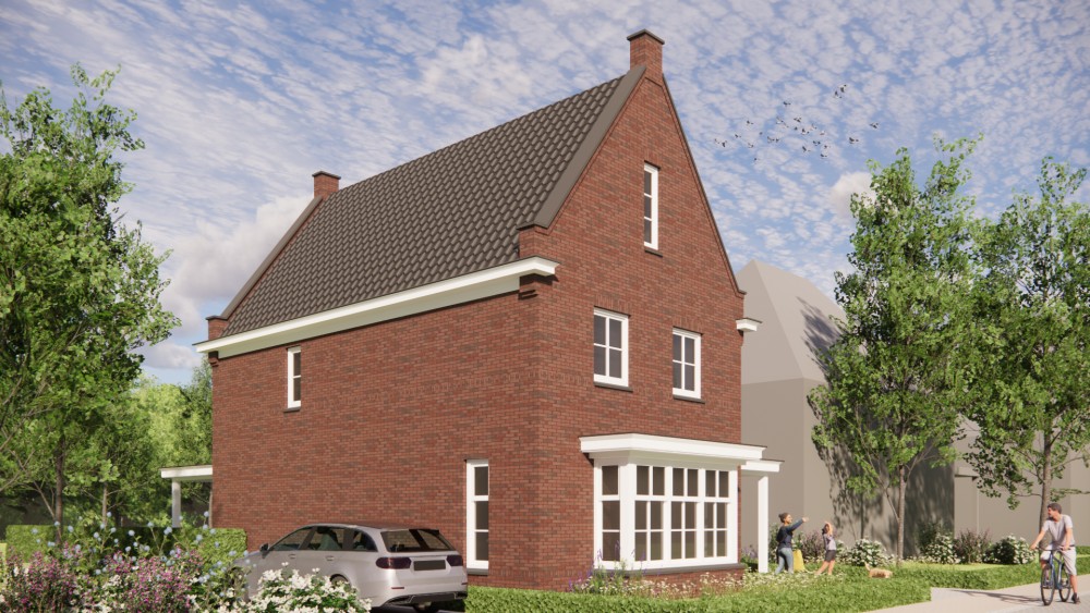 Afbeelding van Vrijstaande jaren 30 woning met metselwerk, erker en zadeldak met gegolfde dakpannen - fd250f39-7b69-4a36-bf95-e54bf6f9c75a