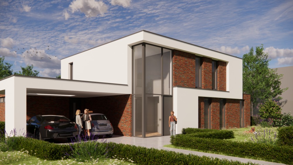 Afbeelding van Kubistische villa met strak pleisterwerk en royale raampartijen - cf671f28-199e-4e8b-8ab9-bacbc466d1b8