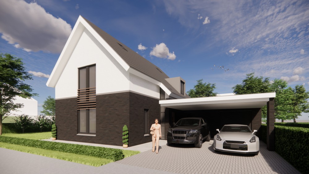 Afbeelding van Vrijstaande eigentijdse woning met metselwerkgevel en zadeldak met vlakke dakpannen - 8f91c9ef-ae1a-4685-ba9b-c22860fa5238