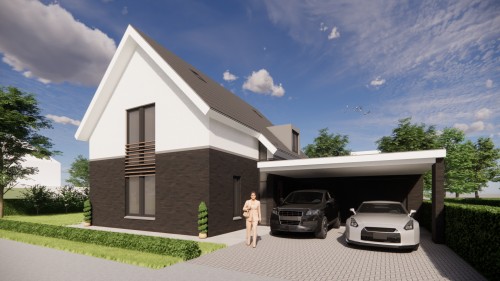 Afbeelding van Vrijstaande eigentijdse woning met metselwerkgevel en zadeldak met vlakke dakpannen - 8f91c9ef-ae1a-4685-ba9b-c22860fa5238