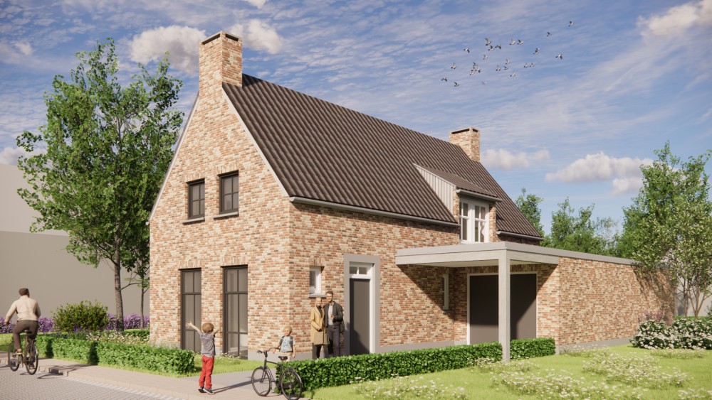 Afbeelding van Kempische woning met metselwerk gevels, gegolfde dakpannen en houten balken - ef1598ae-4e95-4dec-84c5-57b07440ce5e