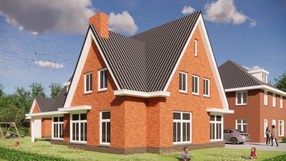 Afbeelding van Notariswoning in jaren 30 stijl met metselwerkgevel en klassiek schilddak - 72479184-e670-4c05-bc7c-b8e0572f5d30