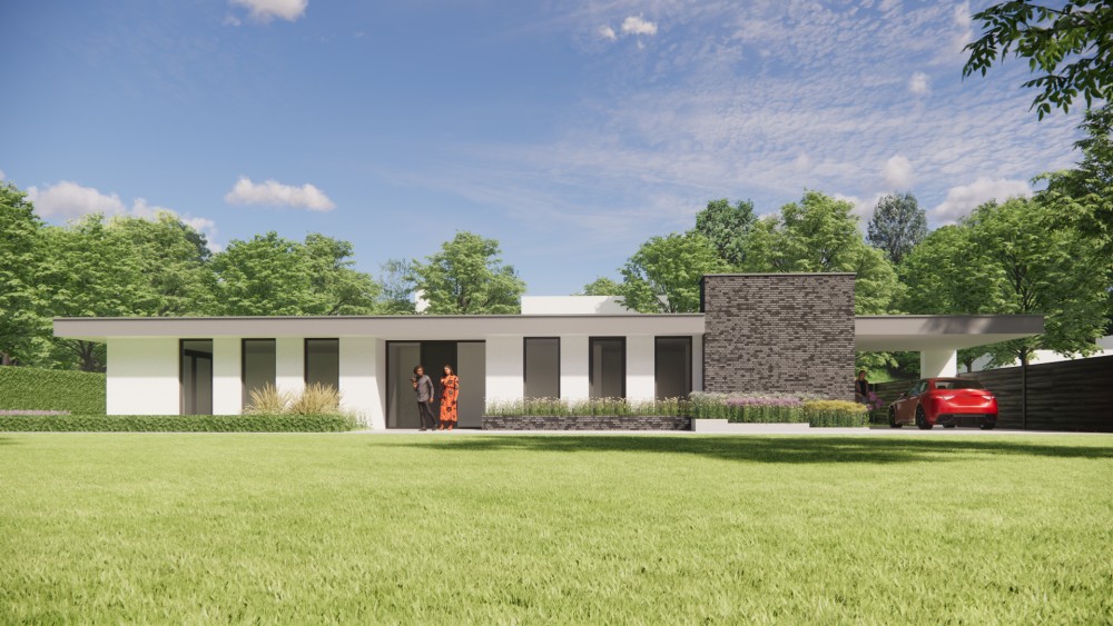 Afbeelding van Modern vrijstaand woonhuis met plat dak en pleisterwerk - 41aaedac-3de5-4b7b-a7a4-eb61f9ced3f9