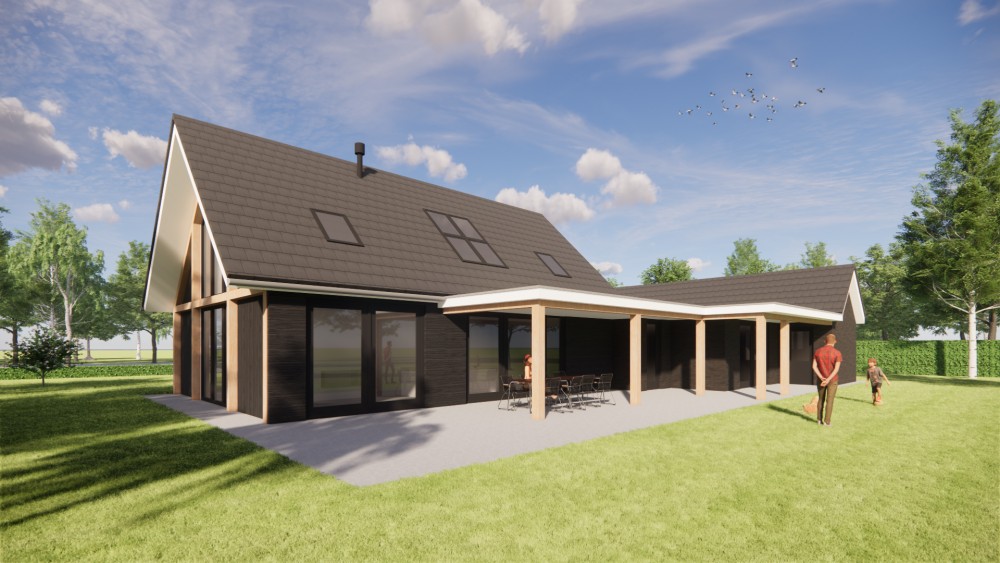 Afbeelding van Eigentijdse schuurwoning met houten gevel en royale dakoverstek - d84c0646-c563-41e6-b15d-cca5ca02a94b