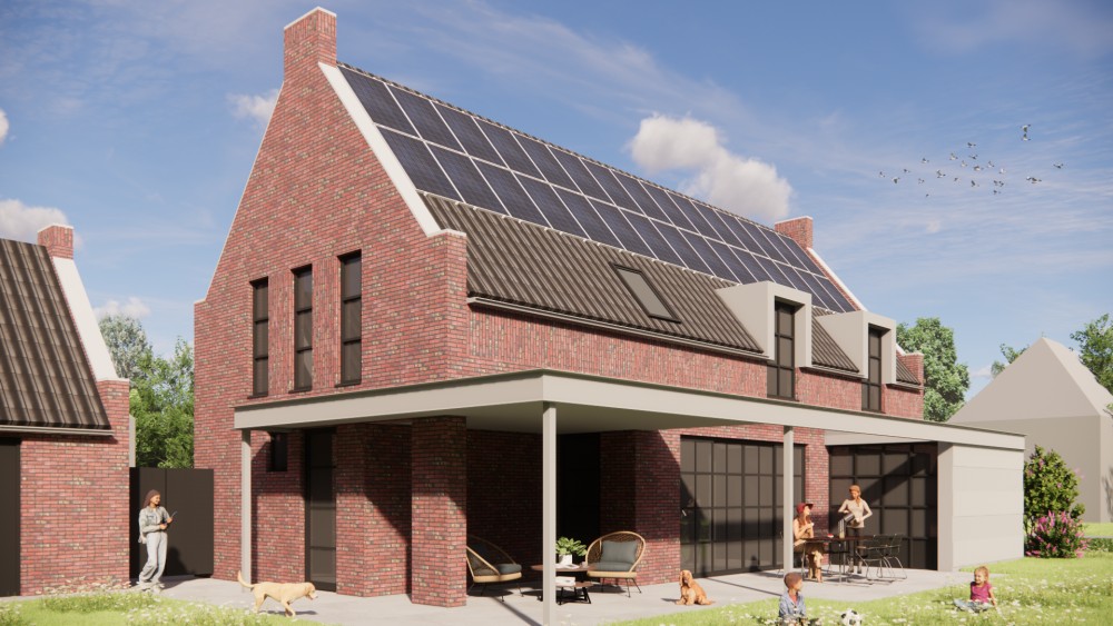 Afbeelding van Jaren '30 woning met zadeldak, metselwerk en vlakke dakpannen - 8d676d62-d6c8-493b-9c3a-9934eb87b8eb
