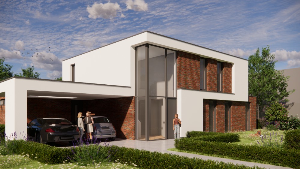Afbeelding van Kubistische villa met strak pleisterwerk en royale raampartijen - cf671f28-199e-4e8b-8ab9-bacbc466d1b8