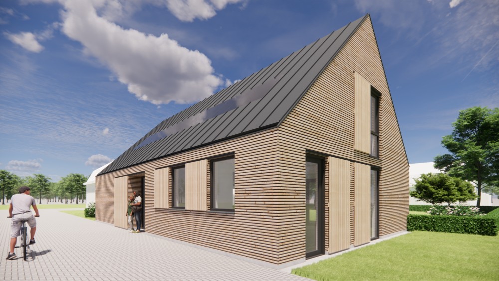 Afbeelding van Schuurwoning met houten gevel, metalen zadeldak en luiken - 365d31e0-8605-44dc-a400-b91a9904c44e