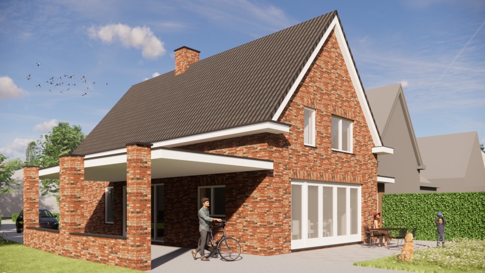 Afbeelding van Traditionele jaren 30 woning met metselwerk gevel, dakkapel en zadeldak met dakoverstek - 7123ce3c-c078-4ceb-928f-ae180534e416
