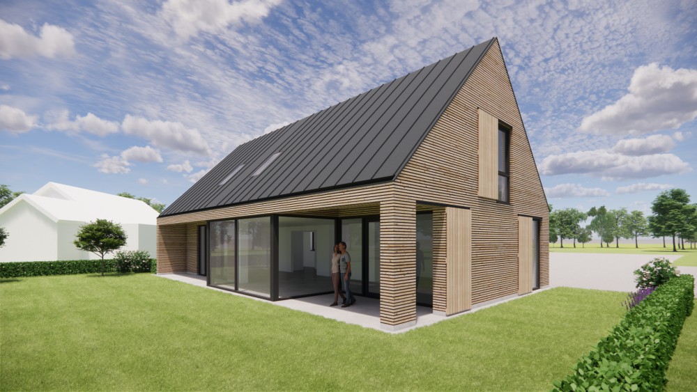 Afbeelding van Schuurwoning met houten gevel, metalen zadeldak en luiken - 365d31e0-8605-44dc-a400-b91a9904c44e