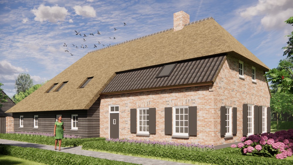 Afbeelding van Vrijstaande schuurwoning met schilddak in metselwerk en hout - 3bc896f3-6f63-4e5d-b3d0-4c4cb7607450