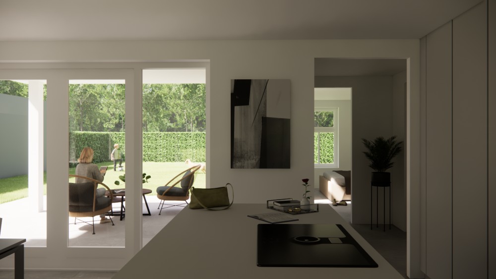 Afbeelding van Jaren 30 moderne woning met zadeldak, metselwerk en gegolfde dakpannen - cf50fd5c-5d37-4ed7-8cb0-7673cffef5d1