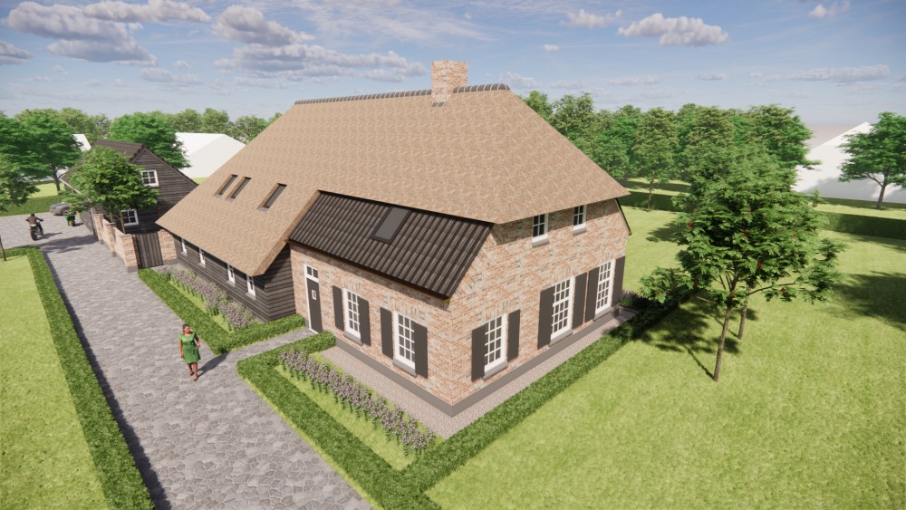 Afbeelding van Vrijstaande schuurwoning met schilddak in metselwerk en hout - 3bc896f3-6f63-4e5d-b3d0-4c4cb7607450