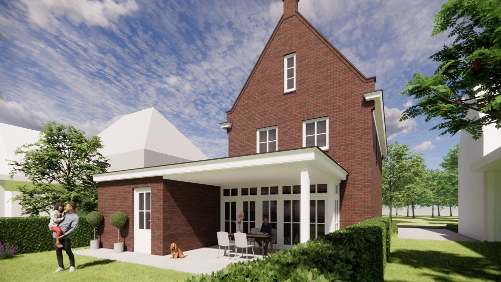 Afbeelding van Vrijstaande jaren 30 woning met metselwerk, erker en zadeldak met gegolfde dakpannen - fd250f39-7b69-4a36-bf95-e54bf6f9c75a