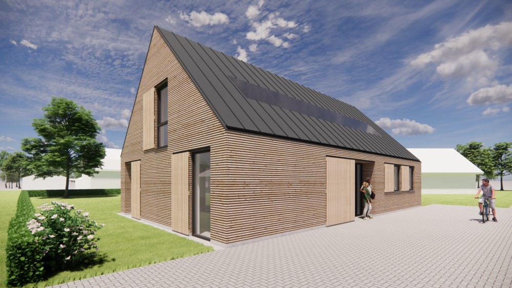 Afbeelding van Schuurwoning met houten gevel, metalen zadeldak en luiken - 365d31e0-8605-44dc-a400-b91a9904c44e