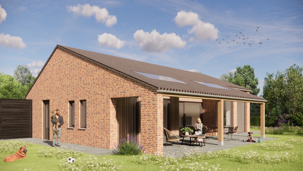 Afbeelding van Moderne woning met zadeldak, metselwerk en houten accenten - 5ea15db1-4eaa-48cb-9142-bb2906fdde0c