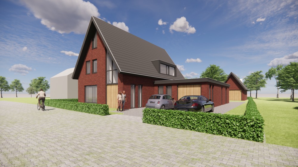 Afbeelding van Moderne woning met hoog zadeldak, houten accenten en royale overkapping - 141ffbb5-1ebc-4c54-9219-64723cf078f5