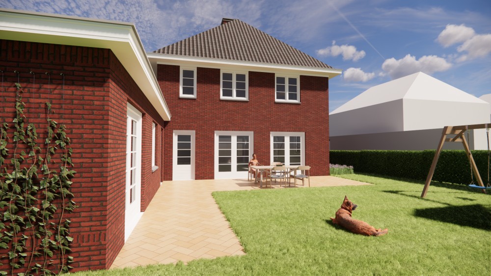 Afbeelding van Vrijstaande notariswoning met metselwerk gevels en klassiek schilddak - dc4e15f2-1668-488a-add1-a68fb86ef880