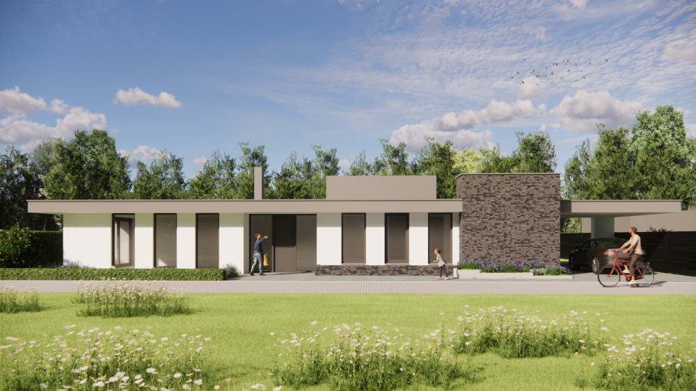 Afbeelding van Modern vrijstaand woonhuis met plat dak en pleisterwerk - 41aaedac-3de5-4b7b-a7a4-eb61f9ced3f9