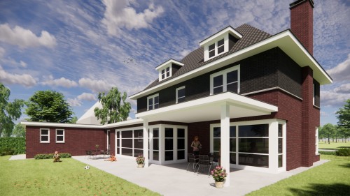 Afbeelding van Vrijstaande jaren 30 notariswoning met metselwerk gevel en schilddak met gegolfde dakpannen - 22cb31d9-9a91-4572-9ba0-3722e2bffae1