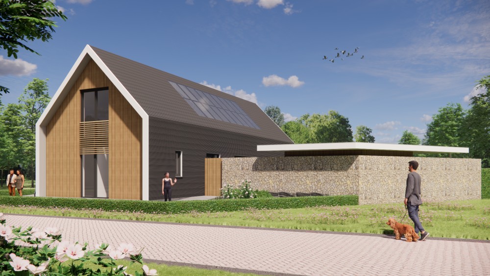 Afbeelding van Landelijke schuurwoning met natuurlijke materialen en heldere zichtlijnen - 57f359bc-8103-4969-a9fe-16167eba4164