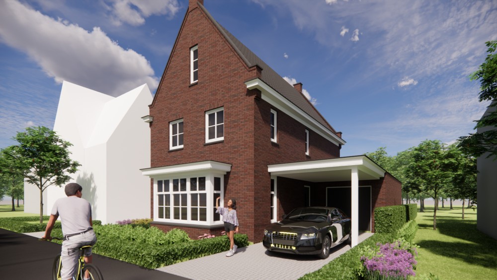 Afbeelding van Vrijstaande jaren 30 woning met metselwerk, erker en zadeldak met gegolfde dakpannen - fd250f39-7b69-4a36-bf95-e54bf6f9c75a