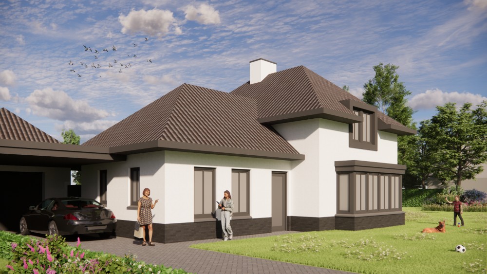 Afbeelding van Vrijstaande woning met schilddak, royale overstekken en houten gevelaccenten - ecd42699-d12b-433a-a1e7-2de208ff3b4a
