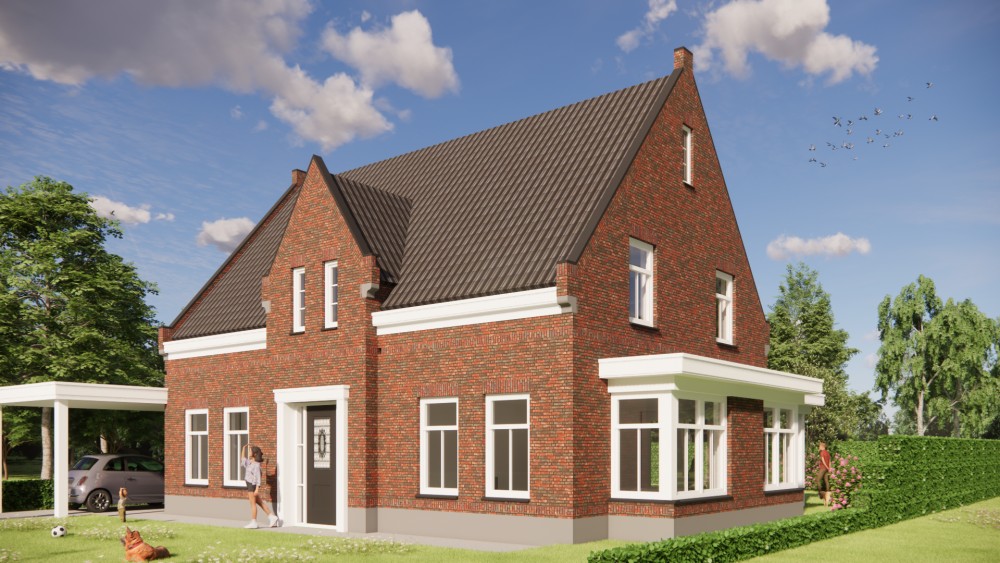 Afbeelding van Traditionele notariswoning met metselwerkgevel, zadeldak en verfijnde details - 799eb1a9-5a9b-4b4e-8594-f2976a019148