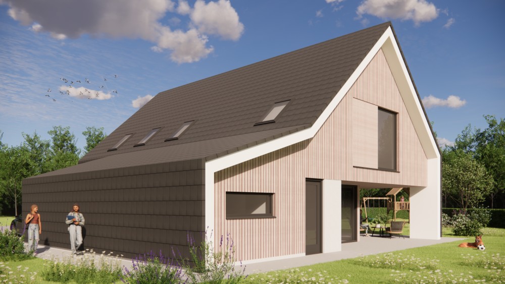 Afbeelding van Moderne schuurwoning met zadeldak en houten gevel - c59a9786-6cdd-4ce6-86d8-2a30abb739bb