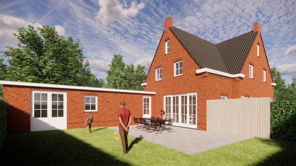 Afbeelding van Traditionele jaren 30-notariswoning met metselwerk, luiken en zadeldak - 99c112c2-769e-470e-8619-90ac28cd18c4