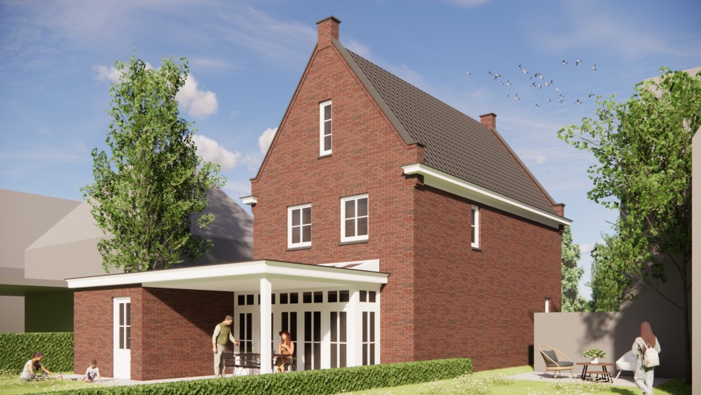 Afbeelding van Vrijstaande jaren 30 woning met metselwerk, erker en zadeldak met gegolfde dakpannen - fd250f39-7b69-4a36-bf95-e54bf6f9c75a