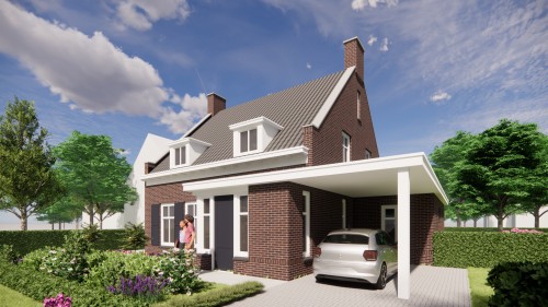 Afbeelding van Vrijstaande jaren 30 nieuwbouw met metselwerkgevel, zadeldak en dakkapel - 77993967-99bd-4c4d-8736-b3c3f0fd375a