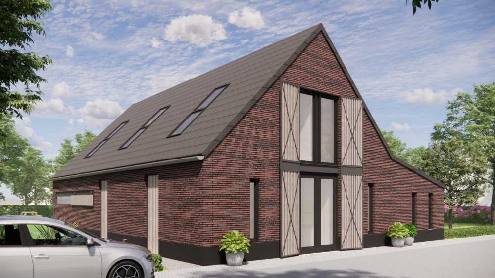 Afbeelding van Vrijstaande schuurwoning met metselwerk gevels en zadeldak met vlakke dakpan - cc3c31f8-f34f-49af-a02c-161c67c63a32