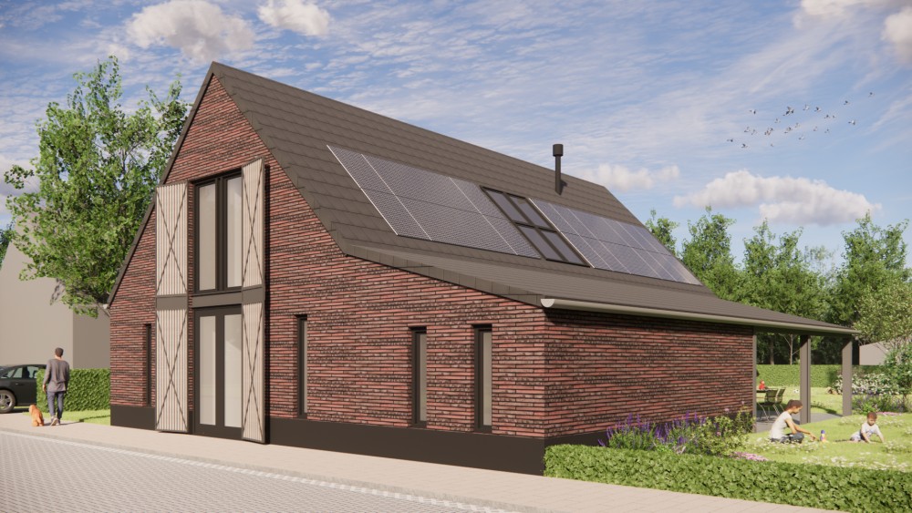 Afbeelding van Vrijstaande schuurwoning met metselwerk gevels en zadeldak met vlakke dakpan - cc3c31f8-f34f-49af-a02c-161c67c63a32
