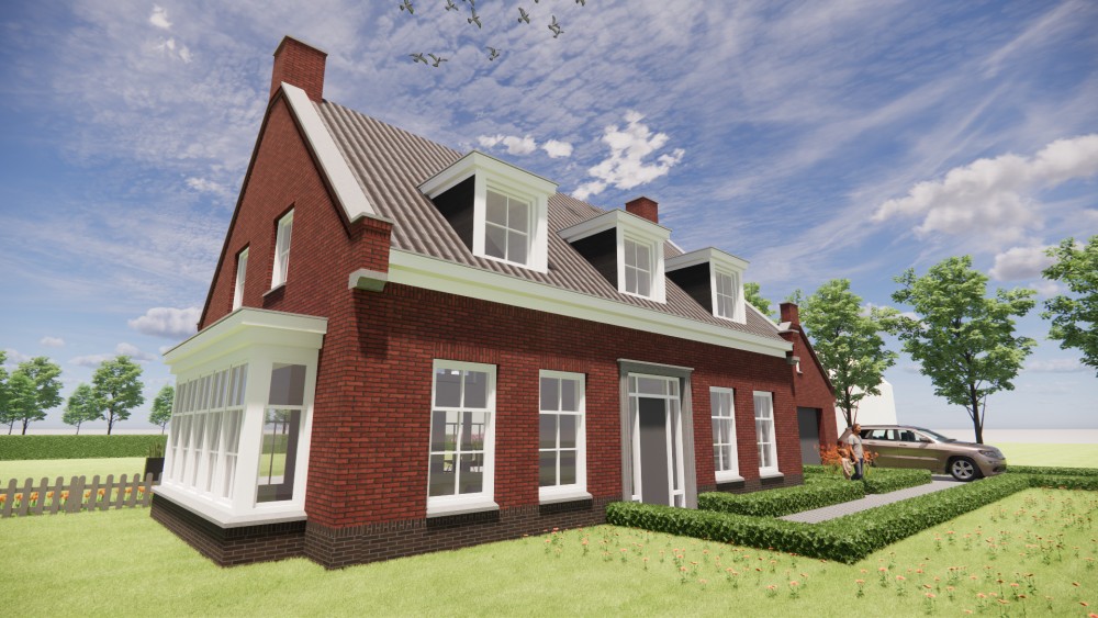 Afbeelding van Traditionele notariswoning met metselwerk gevels, zadeldak en erker - f0257648-9b95-4cf3-9e87-92b1ec533101