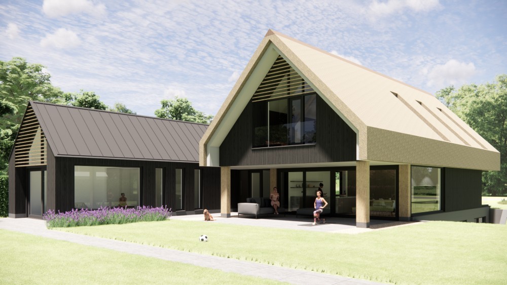 Afbeelding van Moderne zwarte houten schuurwoning met zadeldak - 145998ef-2093-45be-a036-3ad2c531addb