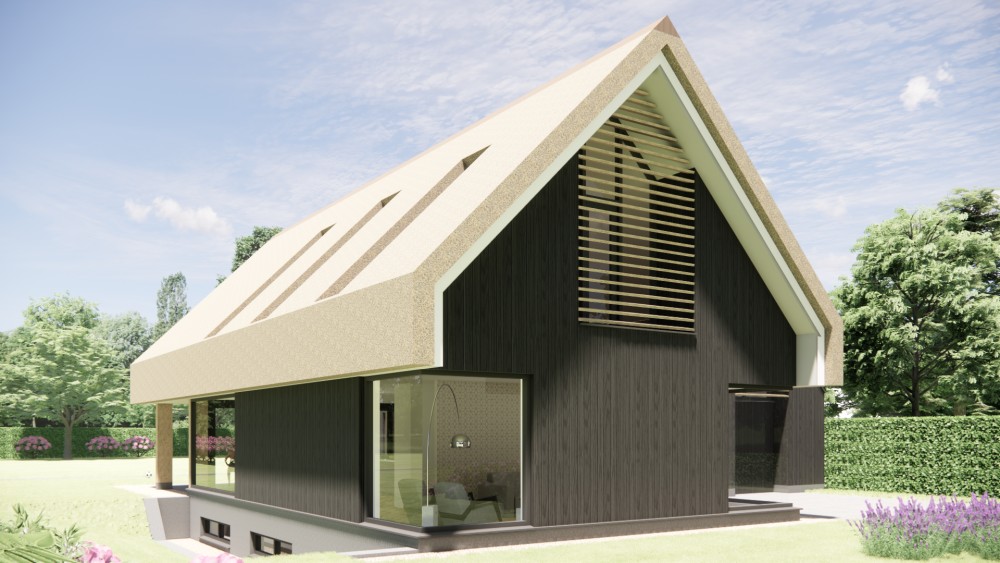 Afbeelding van Moderne zwarte houten schuurwoning met zadeldak - 145998ef-2093-45be-a036-3ad2c531addb