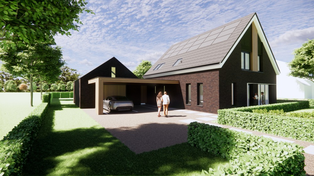 Afbeelding van Modern landhuis met zadeldak en houten accenten - 7bdb2359-080e-4697-957f-33559bb8538e