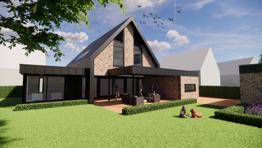 Afbeelding van Eigentijdse schuurwoning met een combinatie van metaal en metselwerk - a15b48c2-333d-4349-ac2c-a4a591538ec6