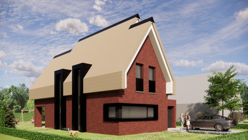 Afbeelding van Landelijke woning met rieten zadeldak en robuust metselwerk - 412f4e51-d644-41df-a338-5b96d05fc1a0