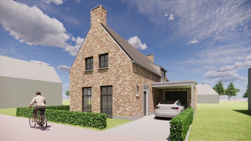 Afbeelding van Kempische woning met metselwerk gevels, gegolfde dakpannen en houten balken - ef1598ae-4e95-4dec-84c5-57b07440ce5e