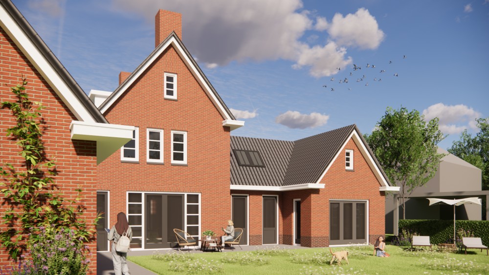 Afbeelding van Vrijstaande jaren 30 woning met metselwerk gevels en zadeldak met gegolfde dakpannen - e2dbc317-b667-4b22-a876-d25bdf335218