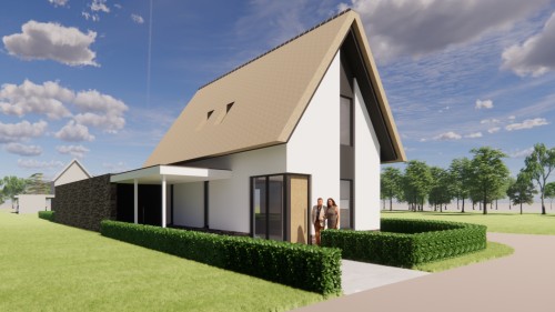 Afbeelding van Moderne woning met wit pleisterwerk en rieten kap - 4ee3bbf0-9492-46e1-a520-c20f725c98e3