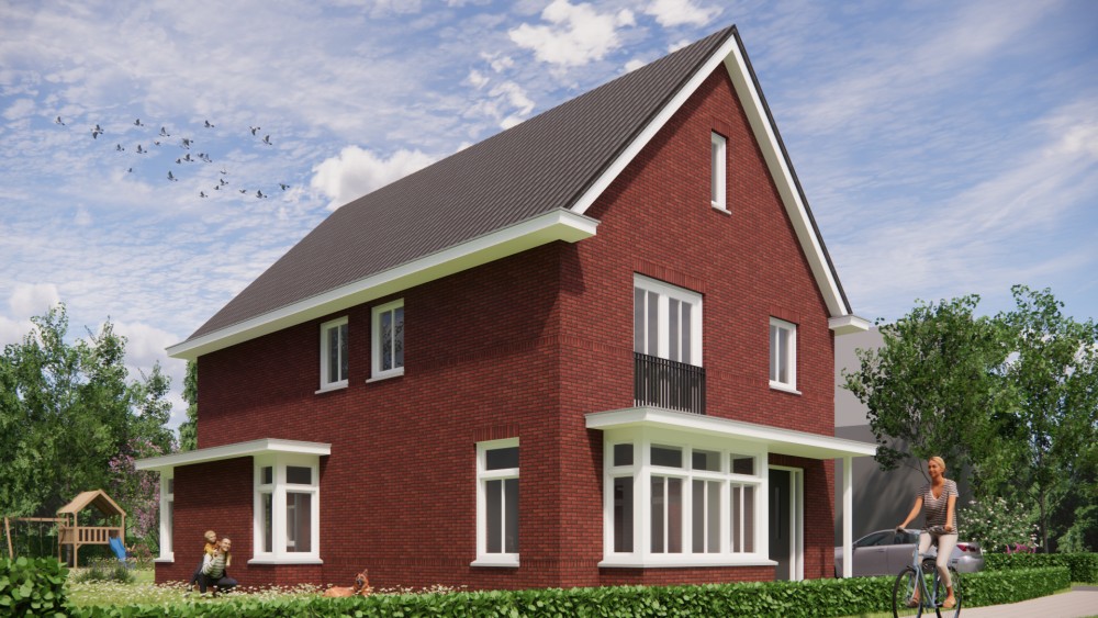 Afbeelding van Jaren 30 woning met erker, betimmerde goot en gegolfde dakpannen - b0ce8002-dab0-4a8a-9d22-ba09633952e0