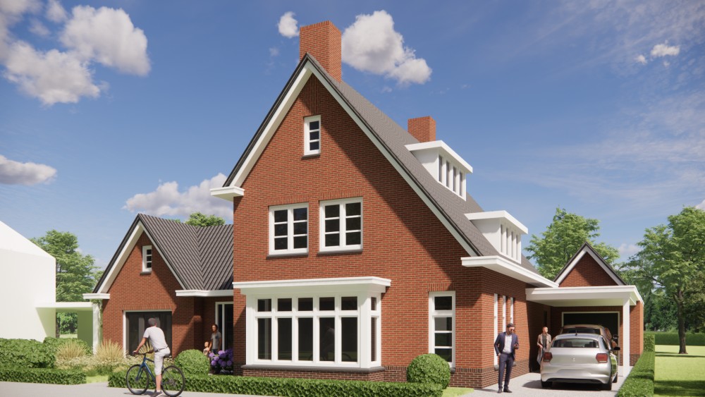 Afbeelding van Vrijstaande jaren 30 woning met metselwerk gevels en zadeldak met gegolfde dakpannen - e2dbc317-b667-4b22-a876-d25bdf335218