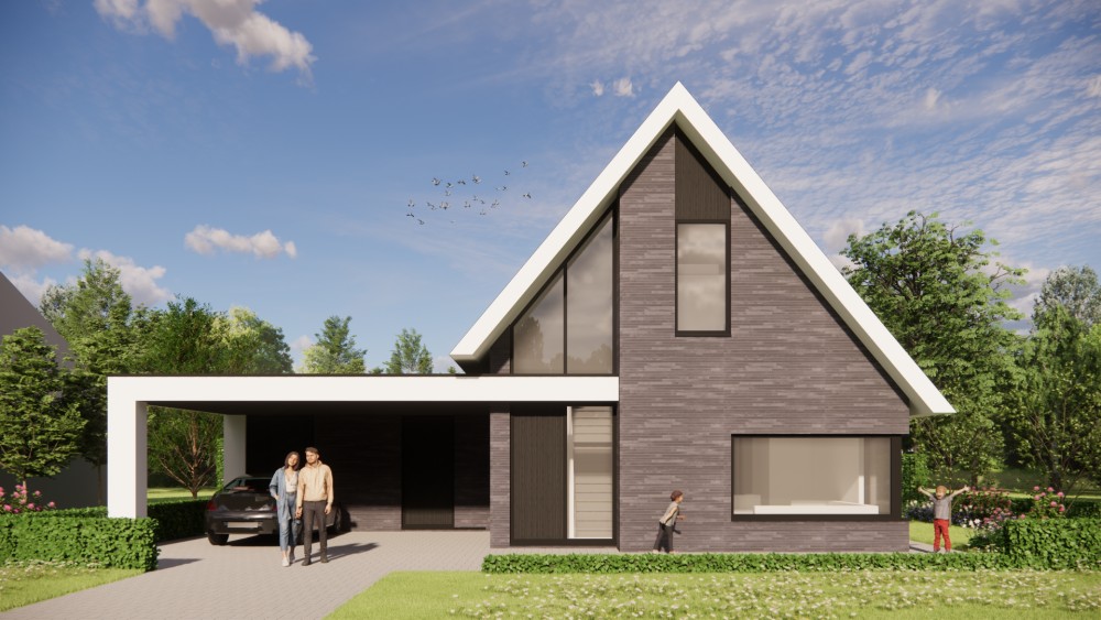 Afbeelding van Moderne woning met metselwerk gevel, hoekkozijn en overkapt terras - 51dabc86-17dd-4729-afab-9439e102186b