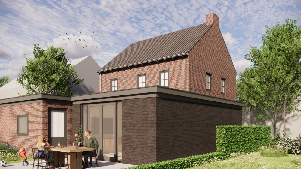 Afbeelding van Moderne jaren 30 woning met zadeldak, erker en gegolfde dakpannen - bd3d00dd-7190-41c1-9058-5ba64814fe1f